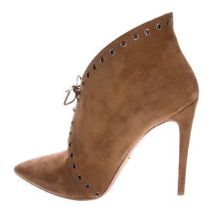 Prada Eyelet Suede Lace-Up Bootie